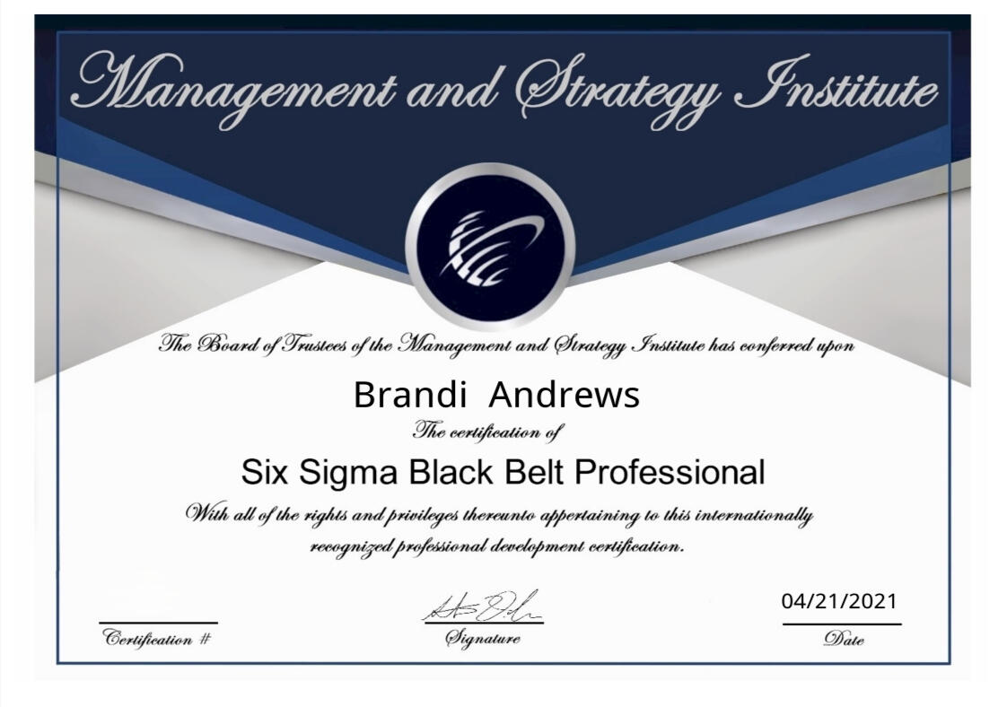 MSI - Lean Six Sigma Black Belt Certification