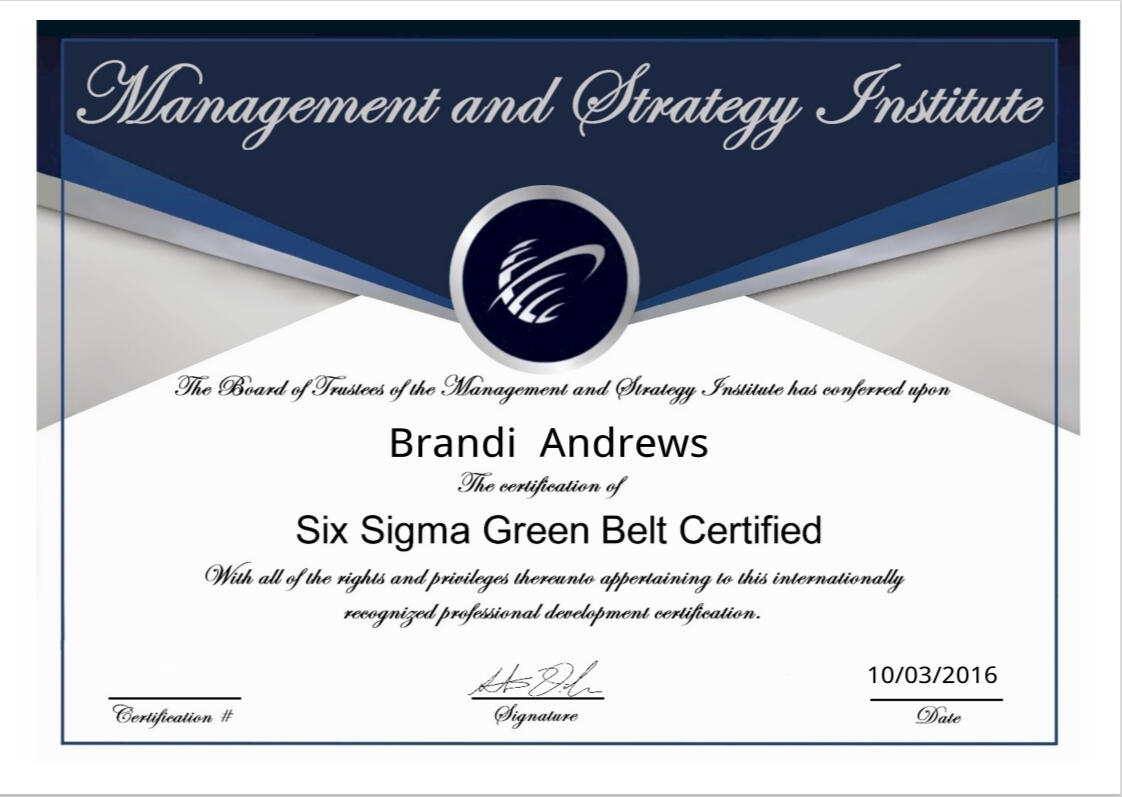 MSI - Lean Six Sigma Green Belt Certification